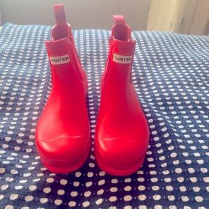 Neon pink Hunter Boots